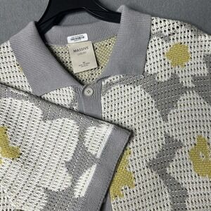 Massive Luxury Edition Crochet Knit Short‎ Sleeve Shirt Flowers Mens Size M NWT
